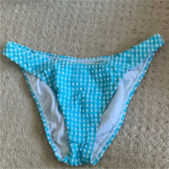 Lilly Pulitzer Blue Gingham Ruffle Bikini Set - Picture 4 of 5